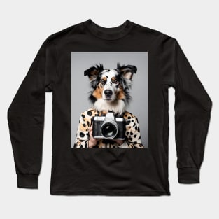 Bad ai Border Collie photographer Long Sleeve T-Shirt